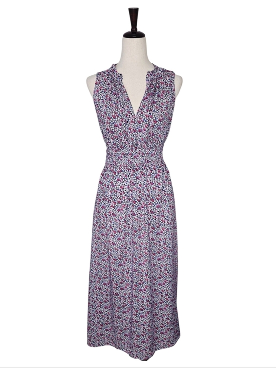 Gap Pink & Blue Floral Print Splitneck Maxi Dress Size S - Picture 2 of 9